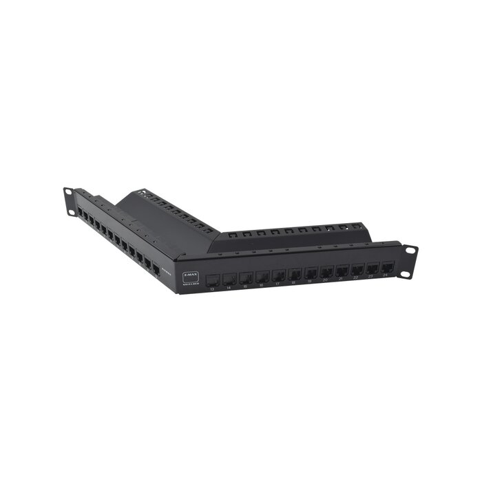 Patch Panel Z-MAX, Categoria 6A, Blindado, de 24 puertos, Angulado, 1UR