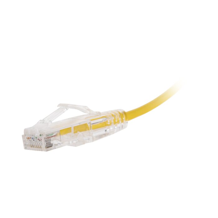 Cable de Parcheo Slim UTP Cat6 - 30 cm Amarillo Diámetro Reducido (28 AWG)
