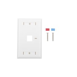Placa de pared de 1 puerto, Keystone, con espacio para etiqueta, Color Blanco