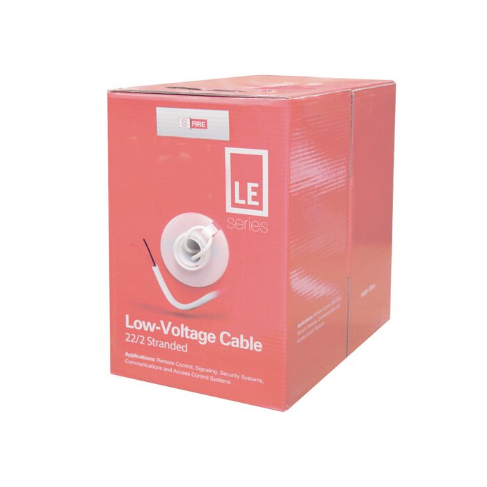Bobina de 305 metros de cable, 22 AWG, 2 conductores, tipo CCA de color blanco, para aplicaciones en alarmas de intrusión/Control de Acceso/Automatización/ Interfonos y TV porteros.