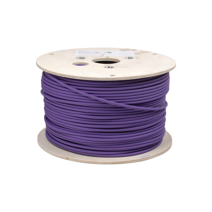 Bobina de Cable Blindado F/UTP de 4 Pares, Z-MAX, Cat6A, Soporte de Aplicaciones 10GBase-T, LS0H (Libre de Gases Toxicos), Color Violeta, 305m