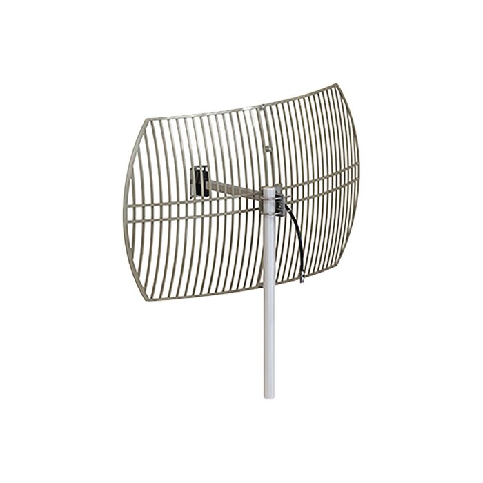 Antena Rejilla direccional, Ganancia 24 dBi, Dimensiones (90 x 60 x 38 cm), rango de frecuencia (2300-2500 MHz).