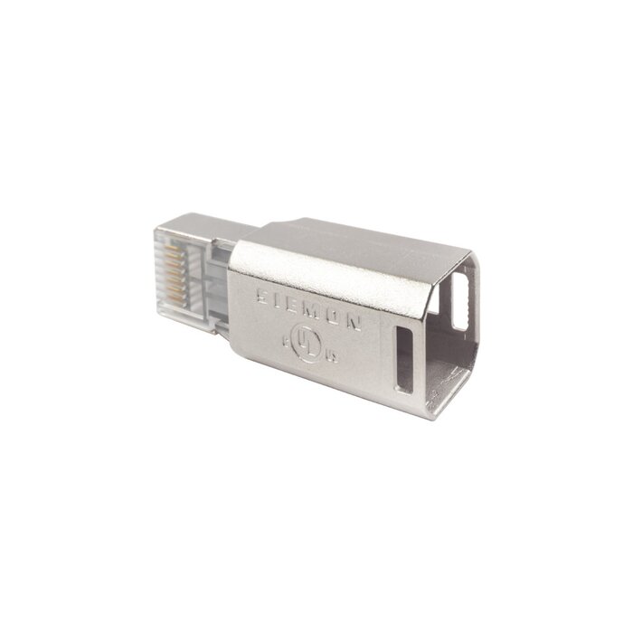 Plug RJ45 Cat6A Blindado, Terminación en Campo, Compatible con Todas las Categorías, Con Clip Protector de Seguro