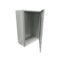 Gabinete de Acero IP66 Uso en Intemperie (500 x 700 x 250 mm) con Placa Trasera Interior y Compuerta Inferior Atornillable (Incluye Chapa y Llave).