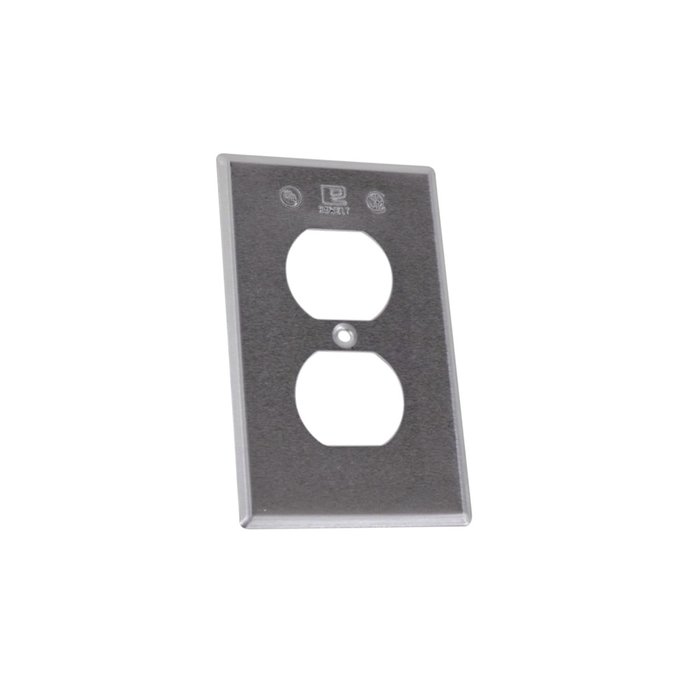 Tapa rectangular para contacto dúplex de aluminio tipo RR a prueba de intemperie.