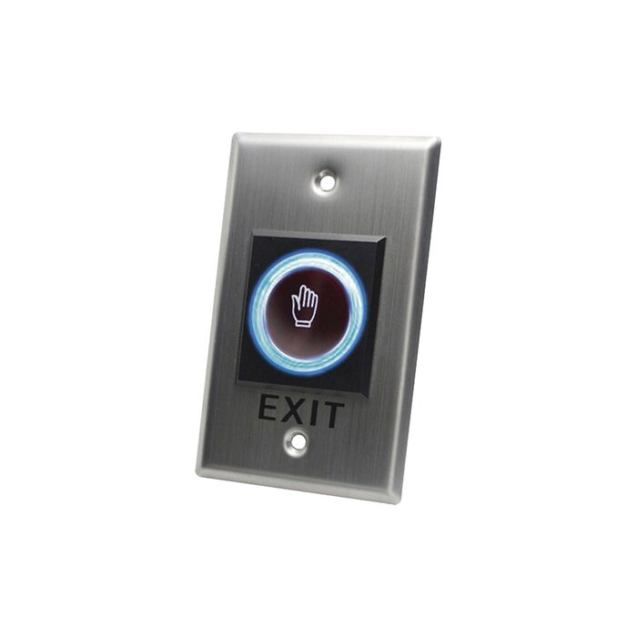 Botón de salida sin contacto/ sensor IR / iluminado / Normalmente abierto y cerrado / Distancia ajustable de detección