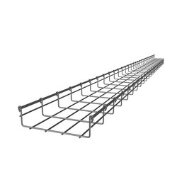 Charola tipo malla 66/200mm con acabado Electro Zinc, hasta 210 cables UTP Cat6, tramo 3 m