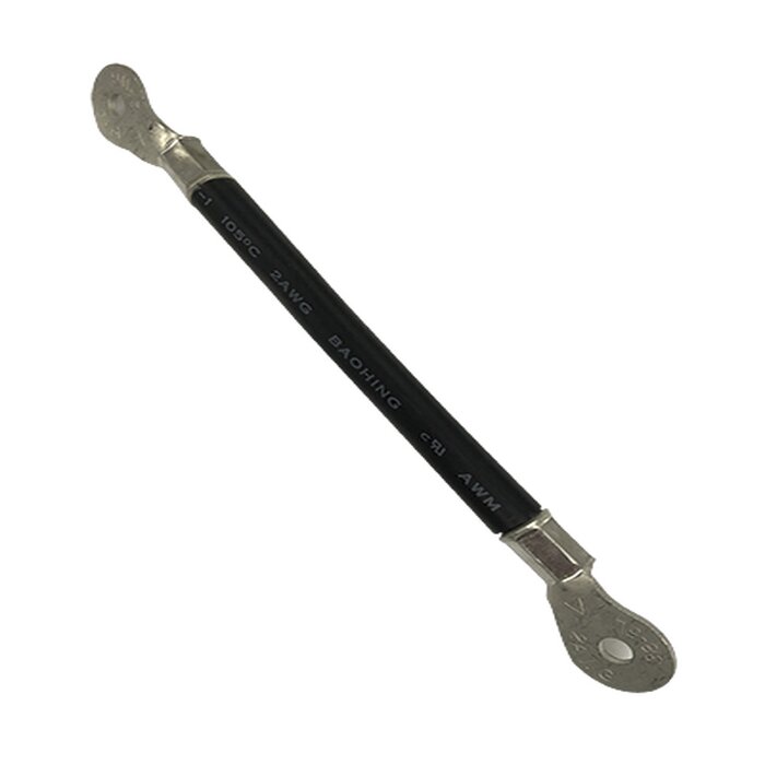 Cable para baterías, 0.2m, negro, calibre 2 AWG con terminales de ojo en ambos extremos