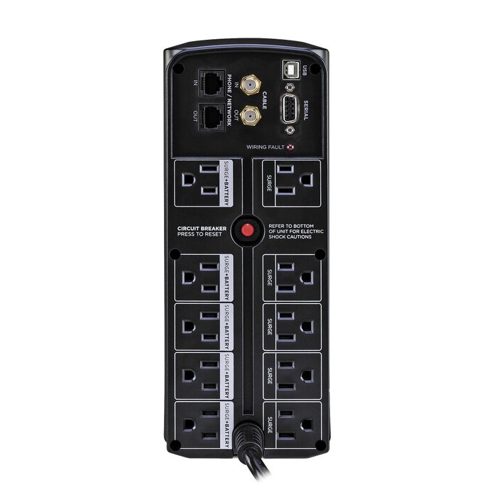 UPS de 1350 VA/815 W, Topología Línea Interactiva, Entrada 120 Vca NEMA 5-15P, Tipo Mini Torre, Con 10 Tomas NEMA 5-15R
