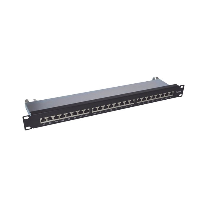 Patch panel blindado de 24 puertos Cat6A
