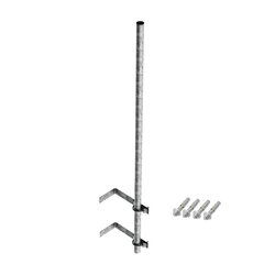 Mástil de 3 m de 1-1/4" diámetro ced. 30 con Herrajes para Sujeción a Pared.