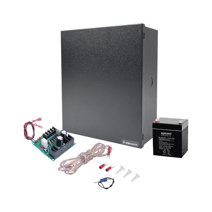 Fuente de 12 Vcd/1A para Control de Acceso con Batería Incluida.