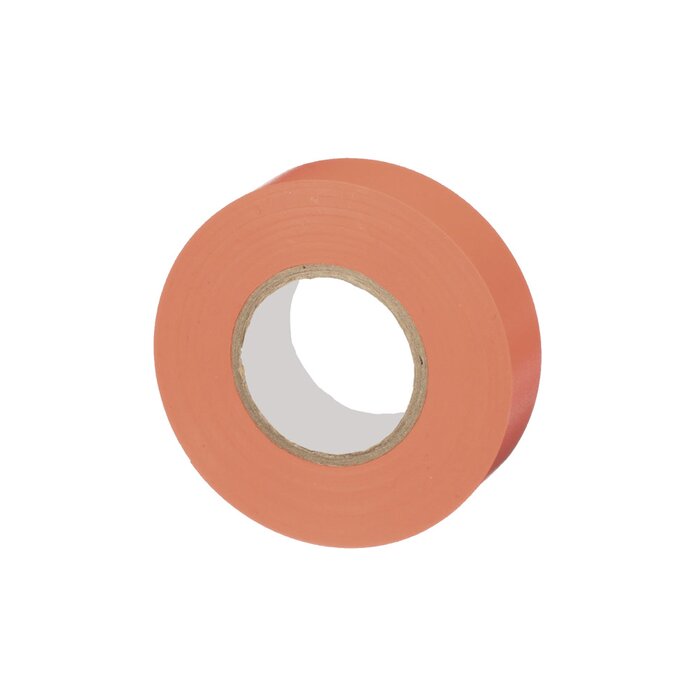 Cinta Eléctrica para Aislar, de PVC, Uso General, Grosor de 0.18mm (7 mil), Ancho de 19mm, y 20.12m de Largo, Color Naranja