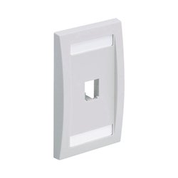 Placa de Pared Vertical Ejecutiva, Salida Para 1 Puerto Mini-Com, Con Espacios Para Etiquetas, Color Blanco
