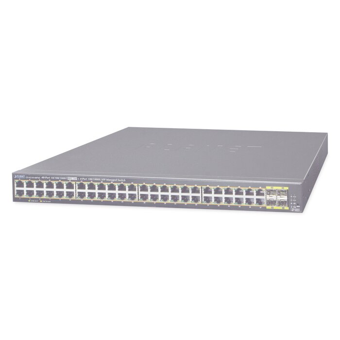 Switch Administrable de 48-Puertos 10/100/1000T 802.3at PoE + 4-Puertos 100/1000BASE-X SFP / 440W