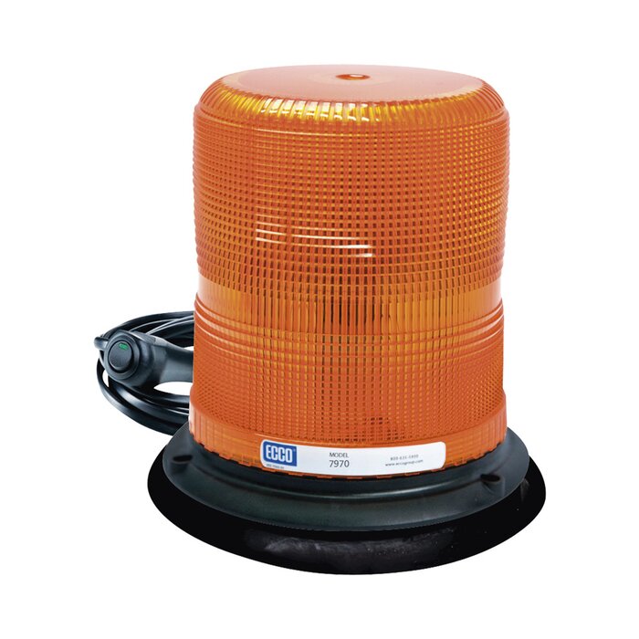 Baliza LED color ámbar con montaje magnético de succión DE 7" de altura