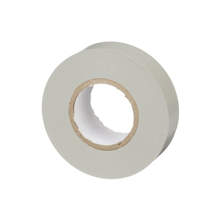 Cinta Eléctrica para Aislar, de PVC, Uso General, Grosor de 0.18mm (7 mil), Ancho de 19mm, y 20.12m de Largo, Color Gris
