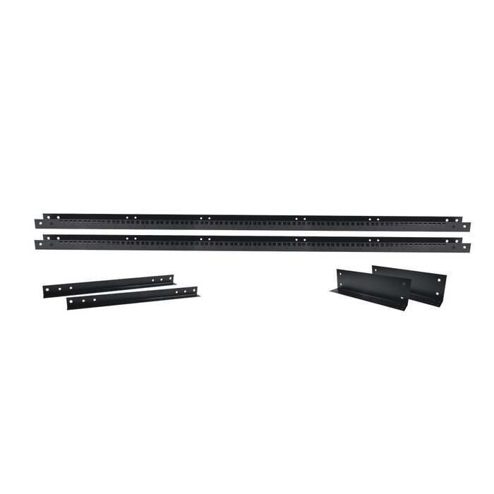 Rack de 2 Postes, Estándar 19", 45 Unidades, Fabricado en Acero, Base "L" para Anclar a Piso.