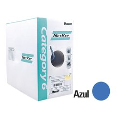 Bobina de Cable UTP 305 m. de Cobre, NetKey, Reelex, Azul, Categoría 6 (24 AWG), 1000Mbps, PVC (CM), de 4 pares