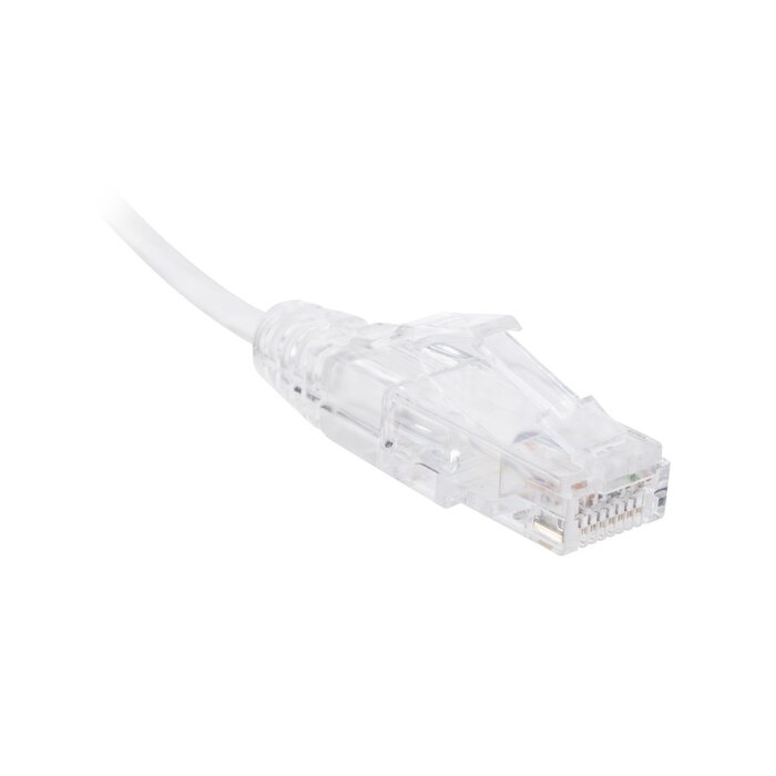 Cable de Parcheo Slim UTP Cat6 - 30 cm Blanco, Diámetro Reducido (28 AWG)
