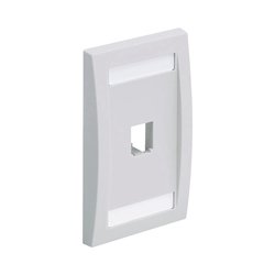 Placa de Pared Vertical Ejecutiva, Salida Para 1 Puerto Mini-Com, Con Espacios Para Etiquetas, Color Blanco Mate