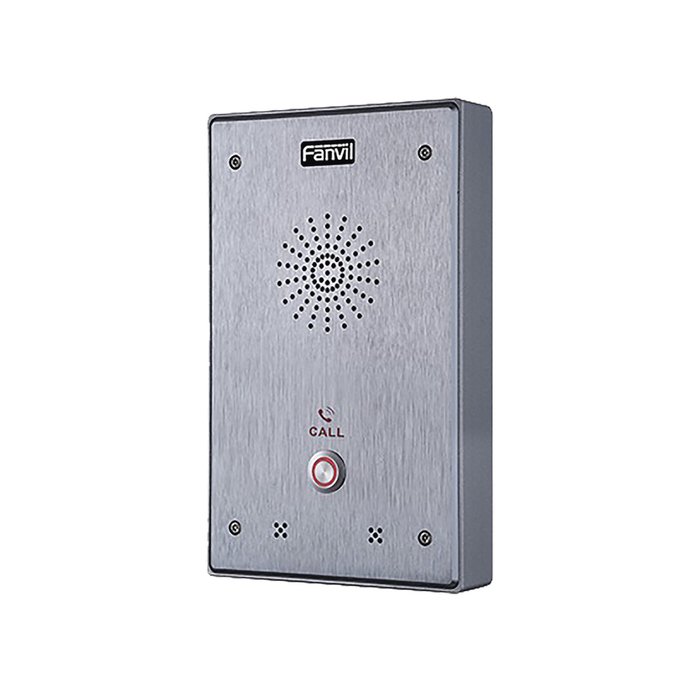 Intercomunicador IP, 2 líneas SIP, 2 relevadores con botón para llamada, anti-vandálico, IP65 e IK10, PoE
