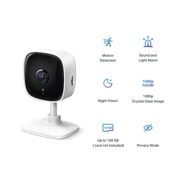 Cámara IP Wi-Fi para hogar, 2 megapixel, audio doble vía, visión nocturna, notificación Push, acepta memoria Micro SD de para grabación.
