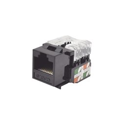 Módulo Jack Keystone Cat6 con terminación 110 (Punchdown) para faceplate - Color Negro