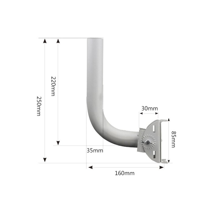 Montaje universal flexible para instalación en poste o pared, compatible con equipos Ubiquiti, Mimosa, Cambium y Altai