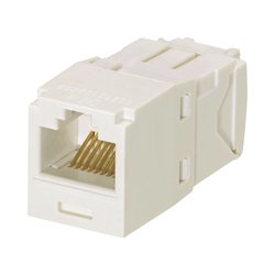 Conector Jack RJ45 Estilo TG, Mini-Com, Categoría 6A, de 8 posiciones y 8 cables, Color Blanco Mate