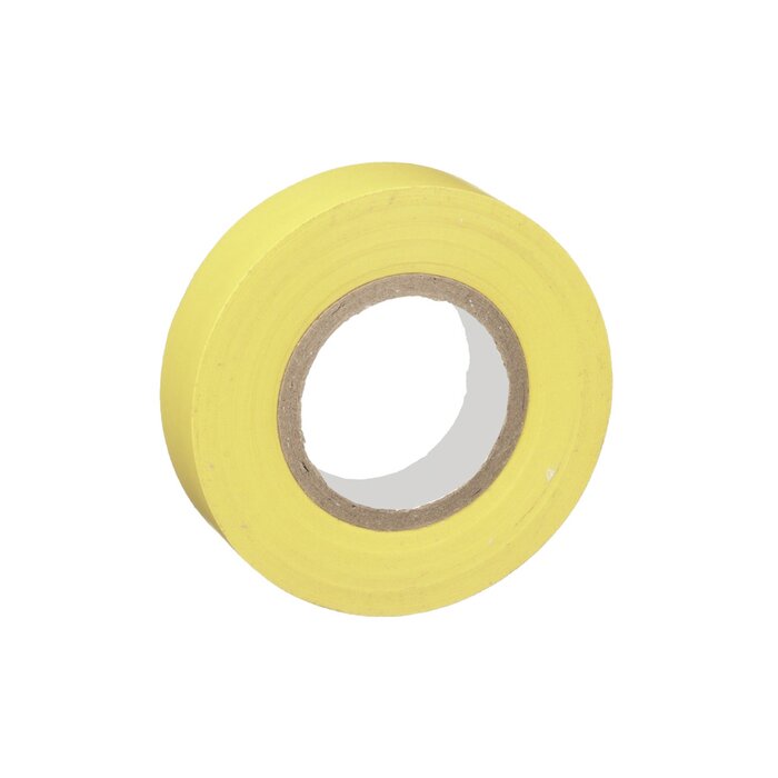 Cinta Eléctrica para Aislar, de PVC, Uso General, Grosor de 0.18mm (7 mil), Ancho de 19mm, y 20.12m de Largo, Color Amarillo