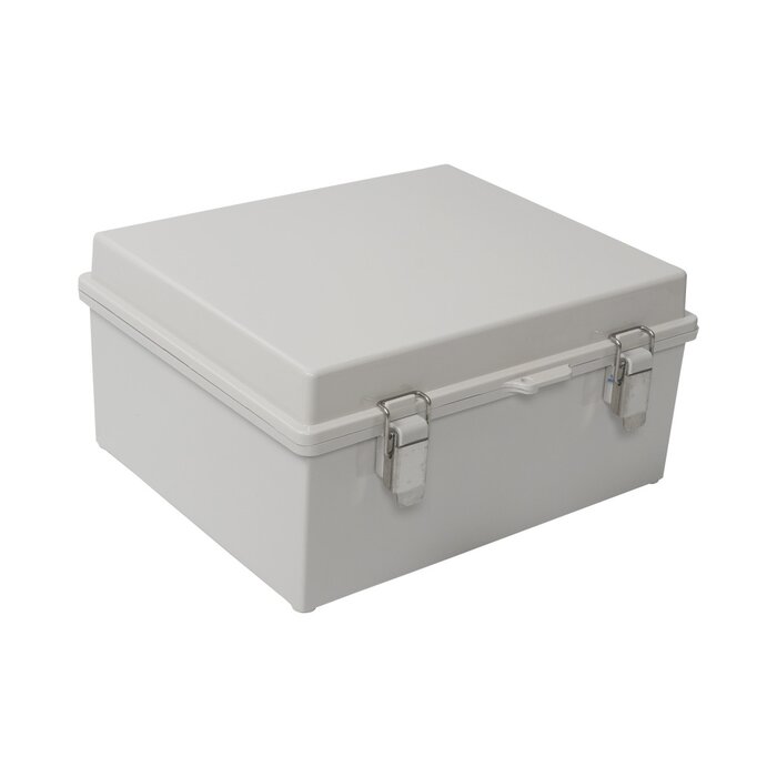 Gabinete de Plástico ABS, Uso en Intemperie (170 x 220 x 110 mm) Cierre por broche.