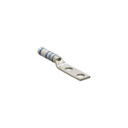 Terminal de Barril, de dos orificios, para cable 6 AWG, orificio de perno de 1/4in, espacios entre orificios de 0.50-0.63in
