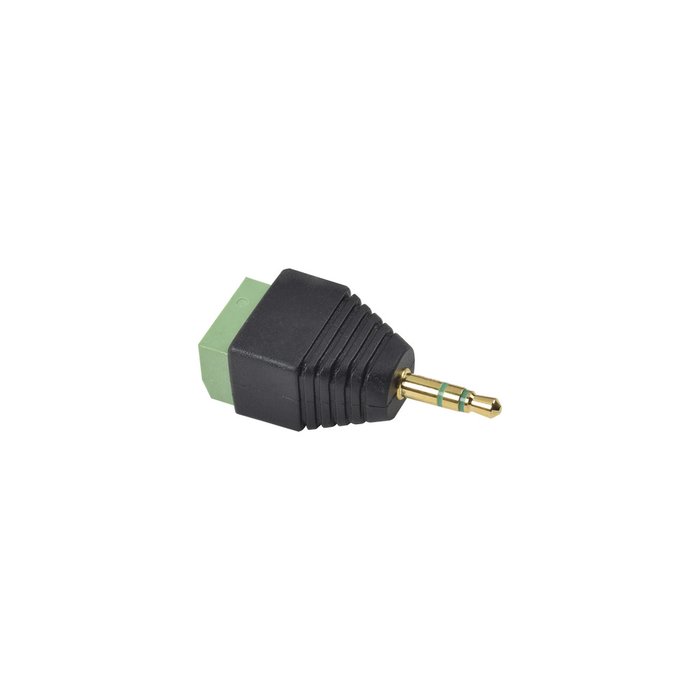 Adaptador para audio y video de 3.5 mm con terminal atornillable