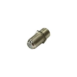 Adaptador Barril para 75 Ohm, de Conector F Hembra a F Hembra, Niquel / Estaño / Polietileno.