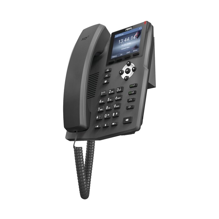 Teléfono IP empresarial para 2 lineas SIP con pantalla LCD de 2.8 pulgadas a color, puertos Gigabit y conferencia de 3 vías, PoE
