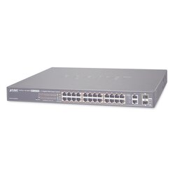 Switch administrable de 24 puertos 10/100TX PoE+ y 2 puertos combo TP/SFP Gigabit