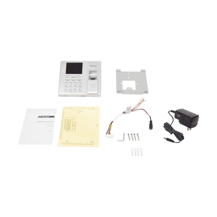 Terminal de Control de Acceso y Asistencia compatible con APP Hik-Connect (P2P) / Lectura de Huella y de Tarjetas EM / Soporta hasta 1000 Huellas / Relevador para Chapa / Software iVMS4200