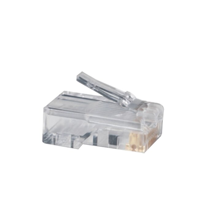 Plug RJ45 Cat5e, Para Cable UTP Calibre 22 a 26 AWG, Chapado en Oro de 50 micras