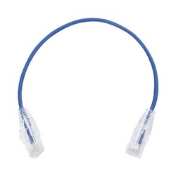 Cable de Parcheo Slim UTP Cat6 - 30 cm Azul Diámetro Reducido (28 AWG)