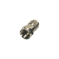 Conector F Macho Plegable para Cable Coaxial RG-59/U, Niquel / Niquel /Polietileno.