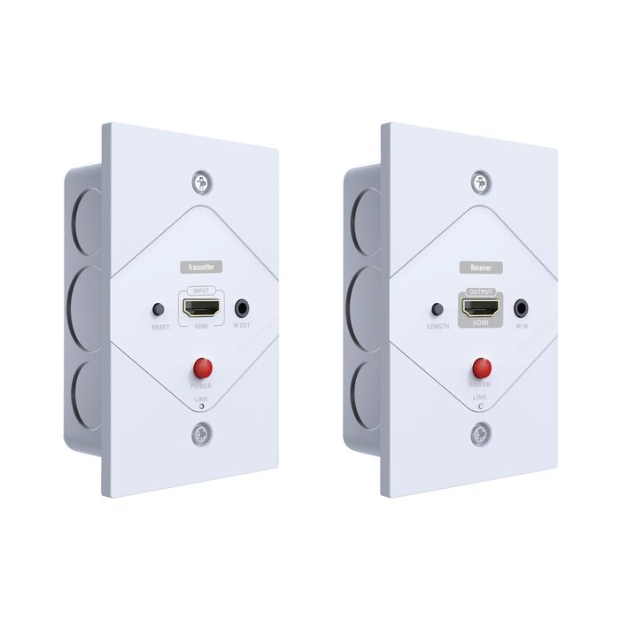 Placa de pared de extensión HDMI sobre Cat6 a 40 metros, con control IR, compatible con HDCP.