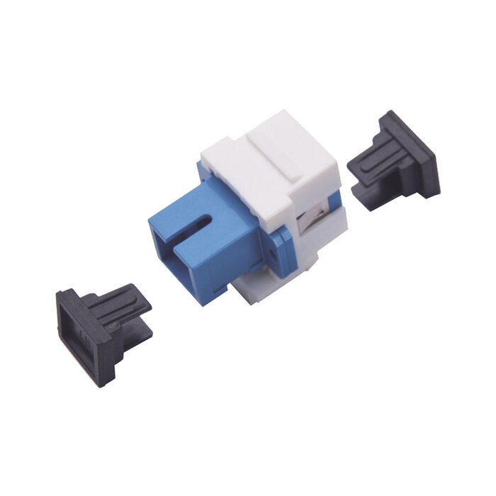 Acoplador Keystone de fibra óptica Monomodo SC/PC Simplex a SC/PC Simplex