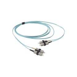 Jumper de Fibra Óptica Multimodo 50/125 OM3 XGLO, SC-SC Duplex, OFNR, Color Aqua, 3 Metros