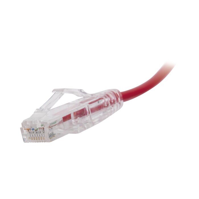 Cable de Parcheo Slim UTP Cat6 - 30 cm Rojo Diámetro Reducido (28 AWG)