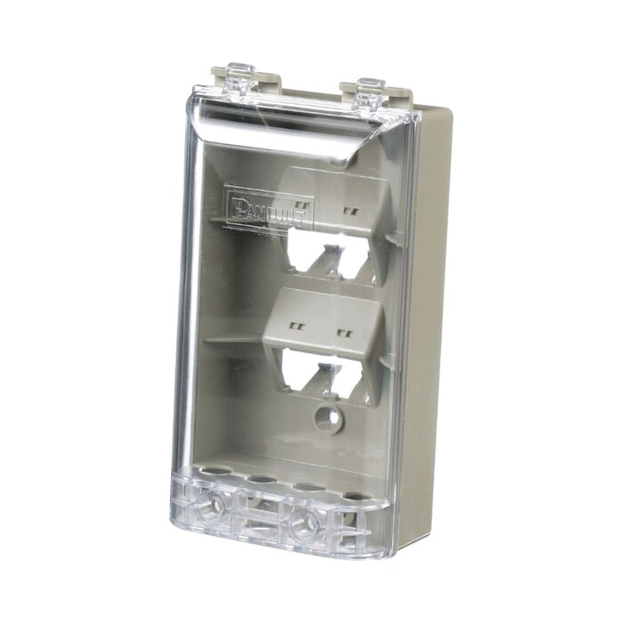Placa de Pared Vertical, resistente al agua, acepta cuatro modulos Mini-Com