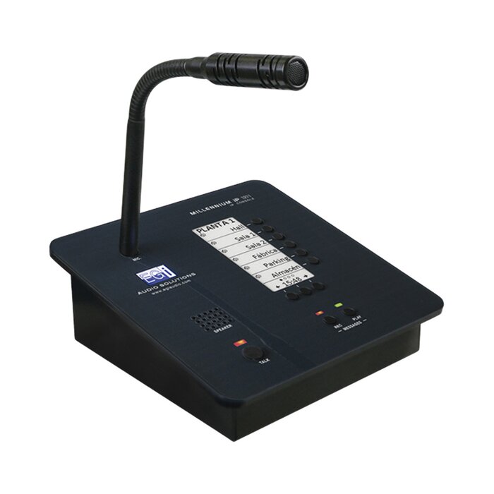 CONSOLA DE AVISOS MULTIZONA IP CON DISPLAY, MICRÓFONO Y GARBADOR DE MENSAJES