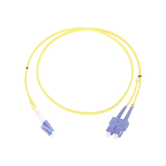 Jumper de Fibra Óptica Monomodo LC/SC Duplex de 1 metro