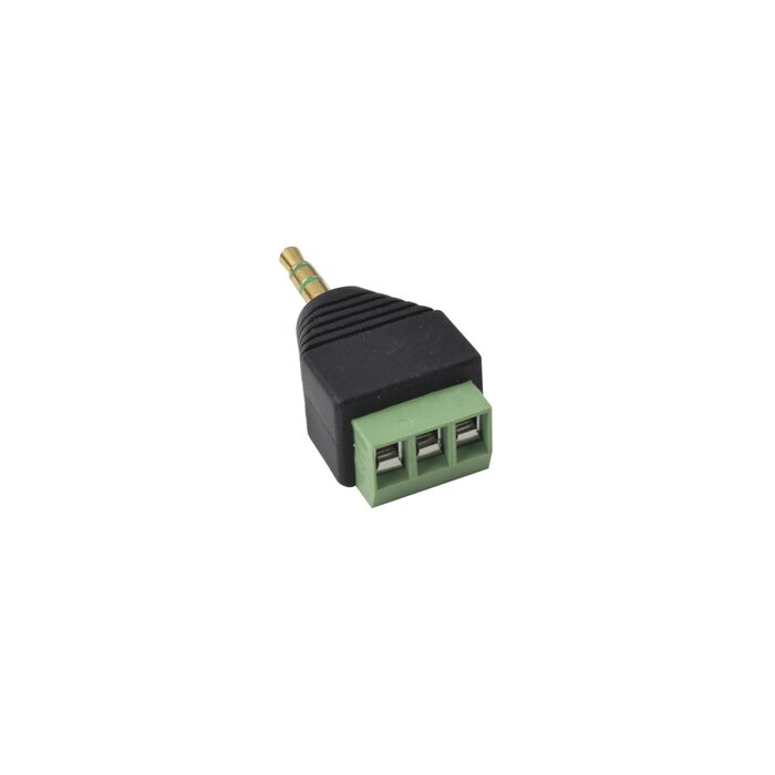Adaptador para audio y video de 3.5 mm con terminal atornillable