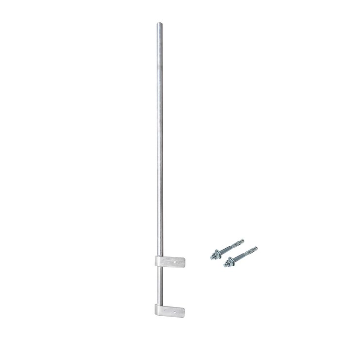 Mástil Liviano de Pared de 1.5 m (Diam. 1-1/4") con Cejas de Fijación Soldadas, ¡No se gira! Incluye Taquetes para instalación.